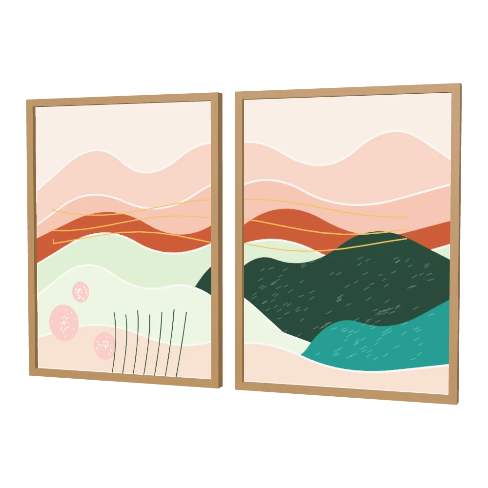 Blush Mountains Diptych