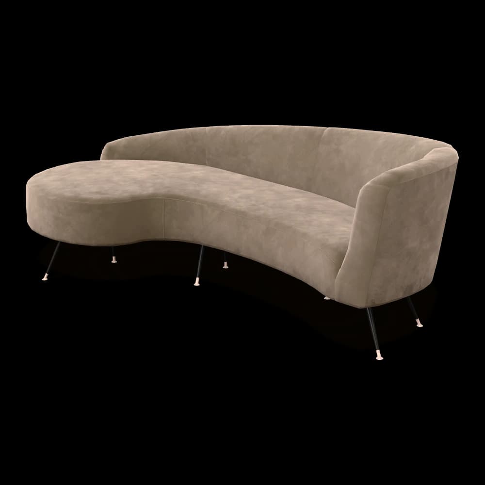 Frankie Velvet Curved Sofa