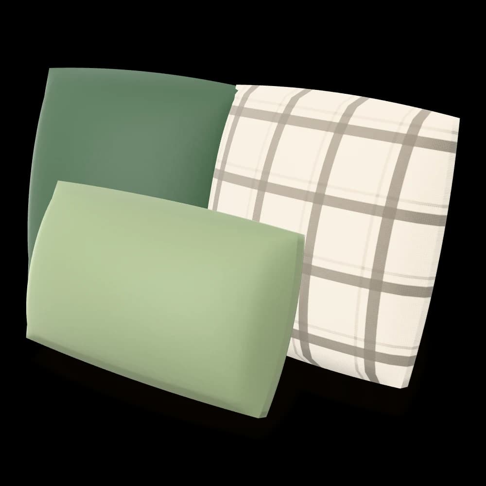 Sage & Check Cushion Set