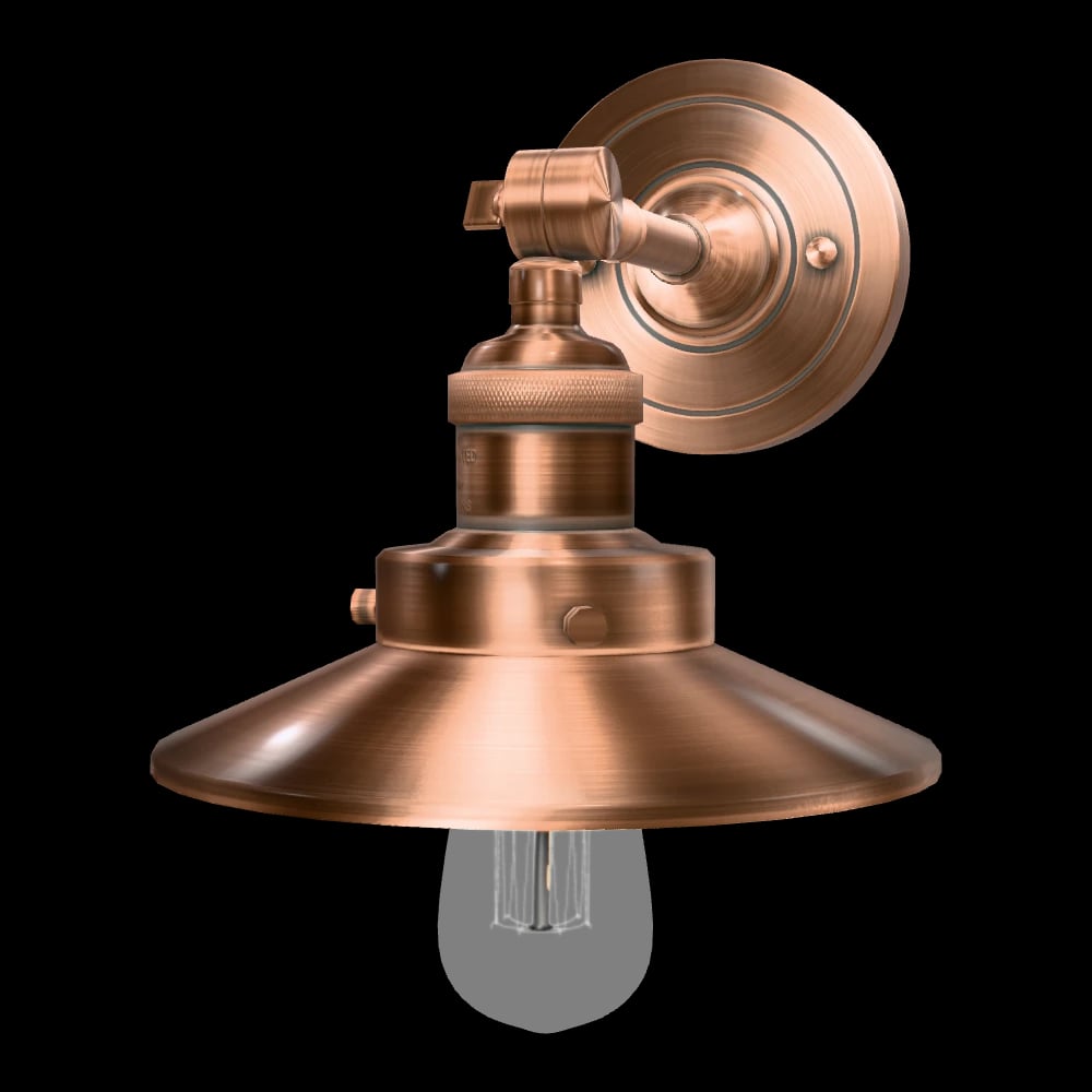Copper Barn Wall Light — three-quarter view
