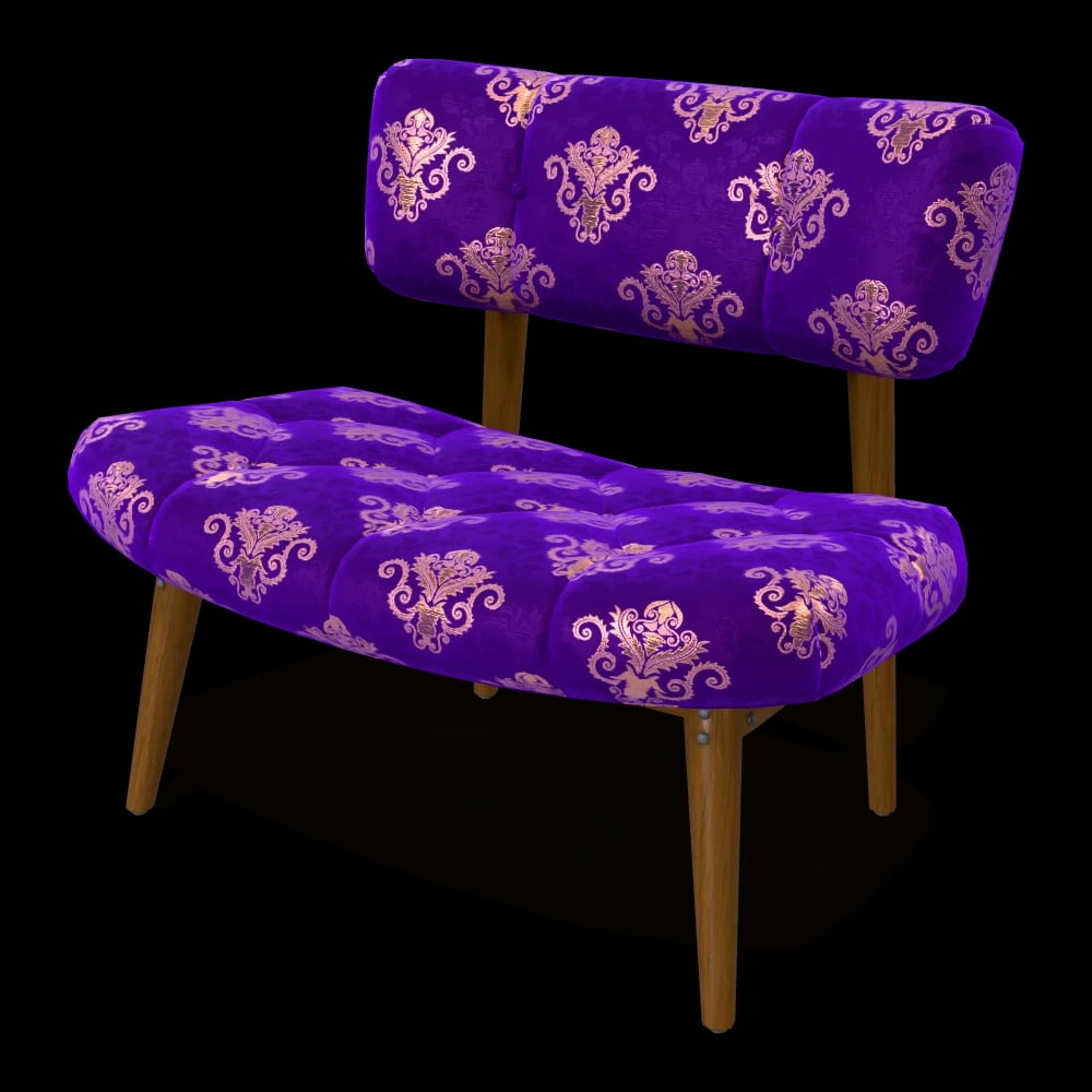 Damask Statement Chair — three-quarter view