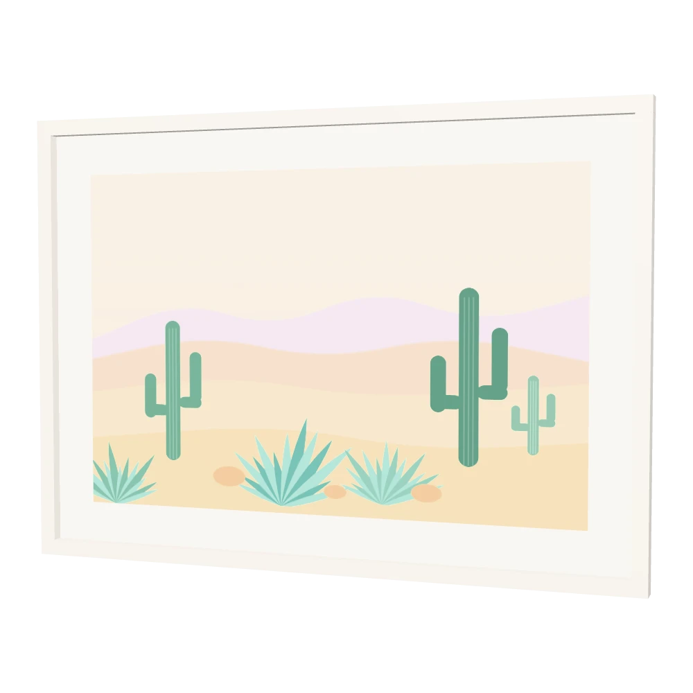 Desert Bloom Framed Print — three-quarter view