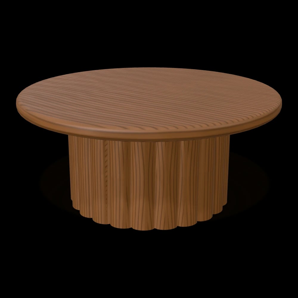 Halo Fluted Coffee Table — three-quarter view