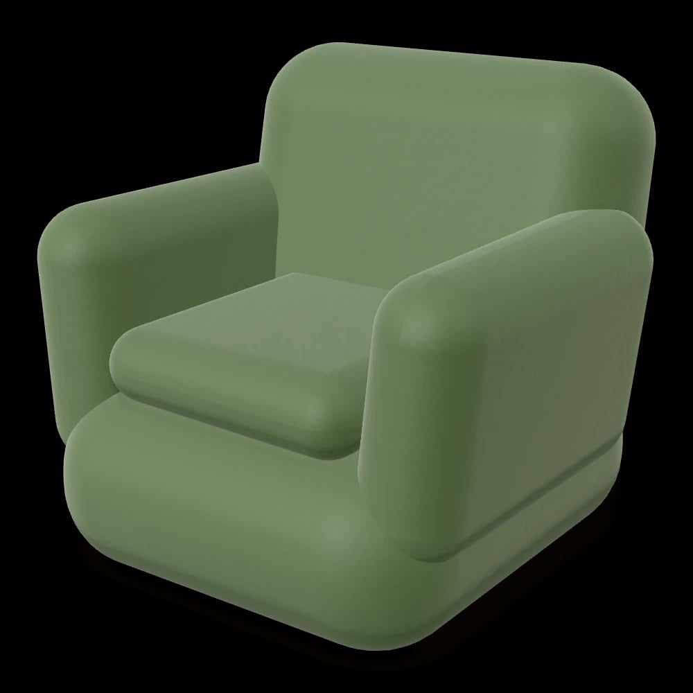 Moss Lounge Chair in Moss Green — three-quarter view