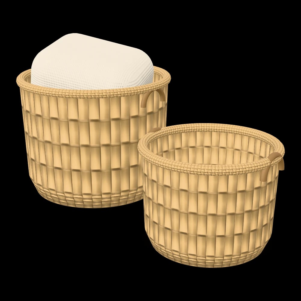 Seagrass Baskets, Set of 2 — three-quarter view