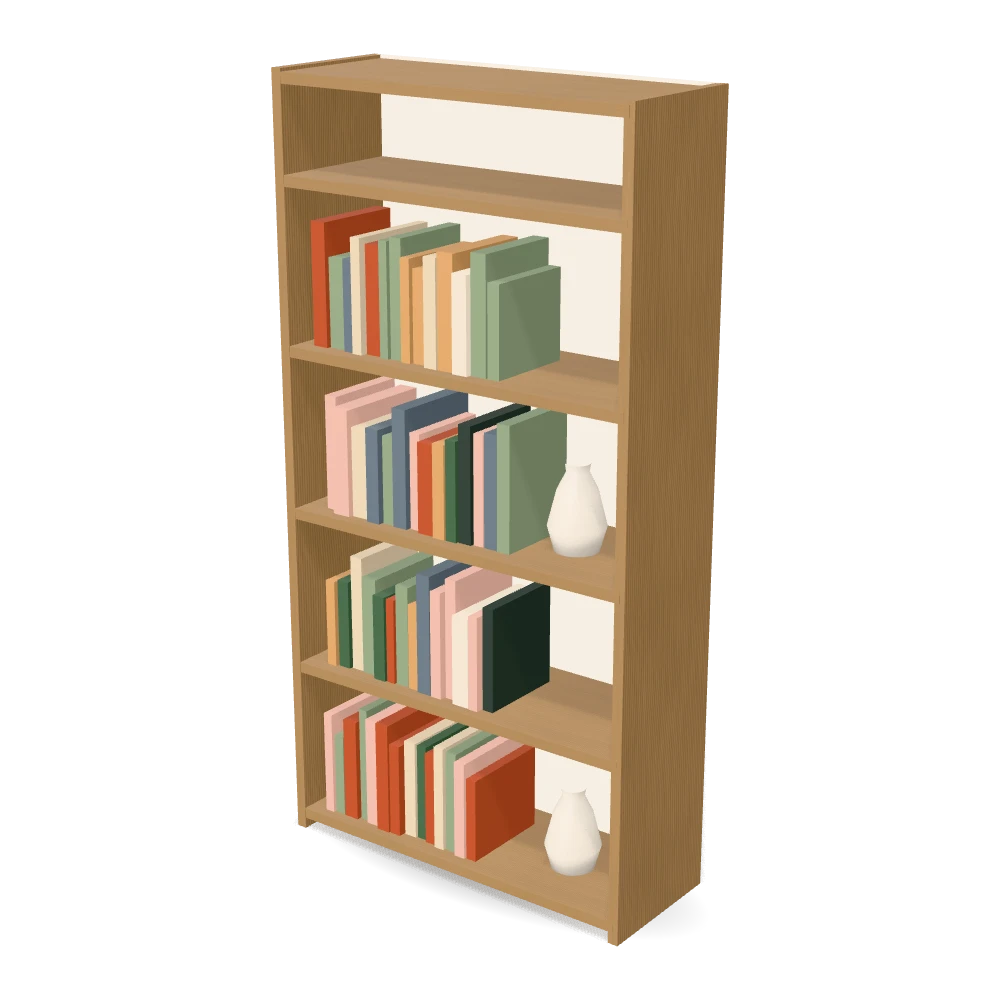 Strata Open Bookshelf — three-quarter view