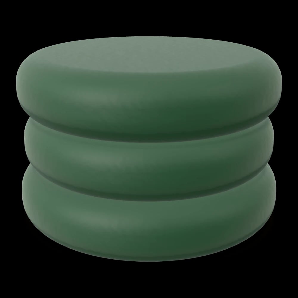 Tiered Velvet Ottoman in Forest Velvet — three-quarter view