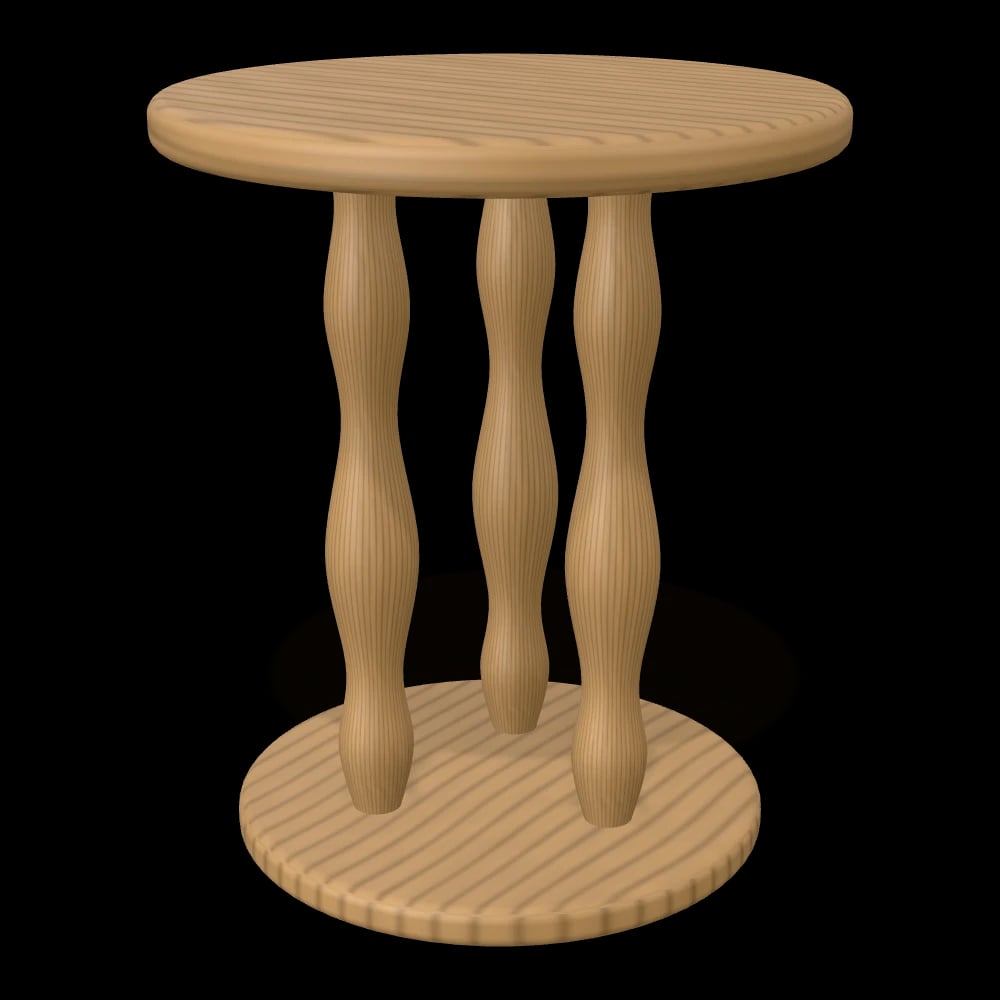 Totem Turned Side Table — three-quarter view
