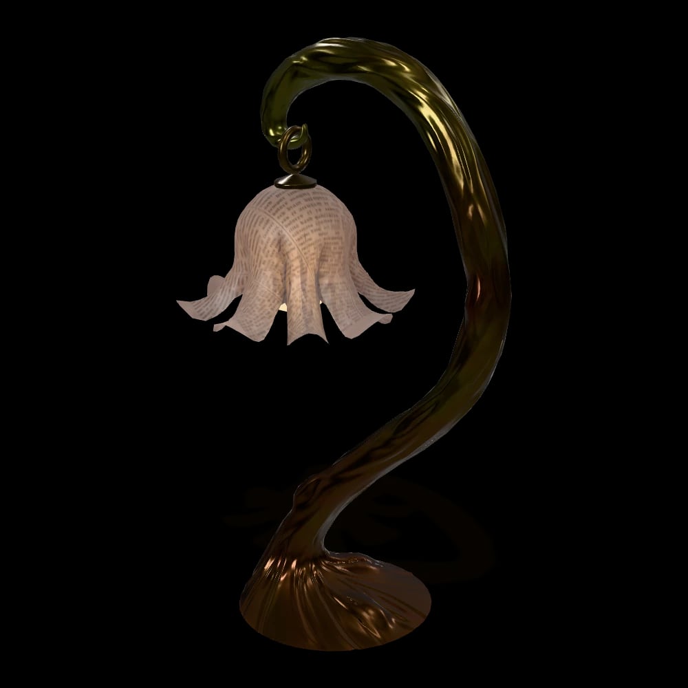 Tulip Glass Floor Lamp — three-quarter view